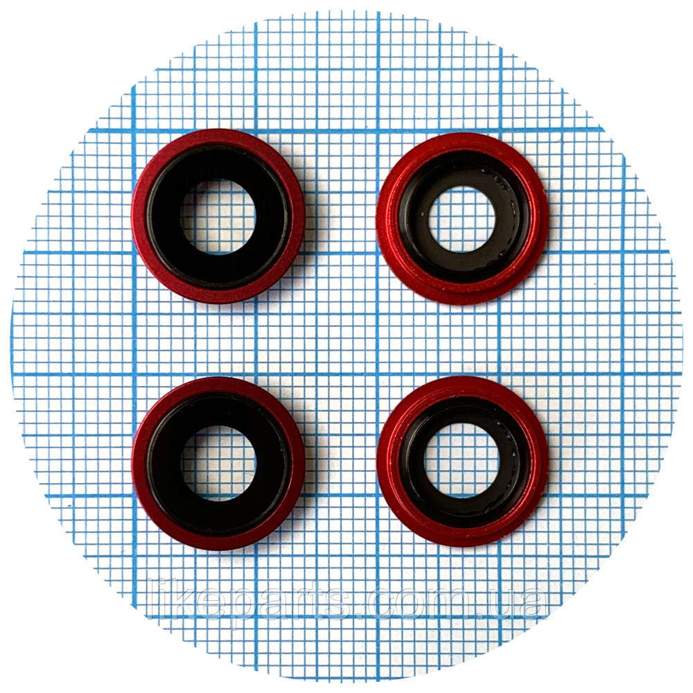 Скло камери Apple iPhone 13, iPhone 13 Mini (з червоним кільцем - 2 шт), фото 1