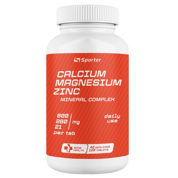 Мінеральний комплекс Sporter Calcium magnesium zinc 120 таблеток