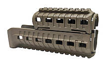 Цівка DLG Tactical для АК-47/74 з 2-ма планками Picatinny + слоти M-LOK (полімер) койот