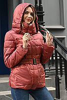 Куртка женская зимняя темно-пудровая код П761 XL