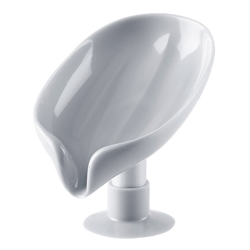 Мильниця для ванної або кухні у формі листа зі зливом води у формі пелюстки на присосці