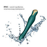 Смартвібратор-пульсатор Zalo — King Turquoise Green, кристал Swarovski - SO6655, фото 6