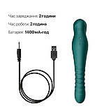 Смартвібратор-пульсатор Zalo — King Turquoise Green, кристал Swarovski - SO6655, фото 7