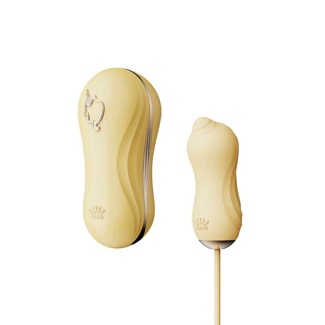 Набір 2в1 Zalo — UNICORN Yellow, віброяйце + вакуумний стимулятор - SO6686, фото 1