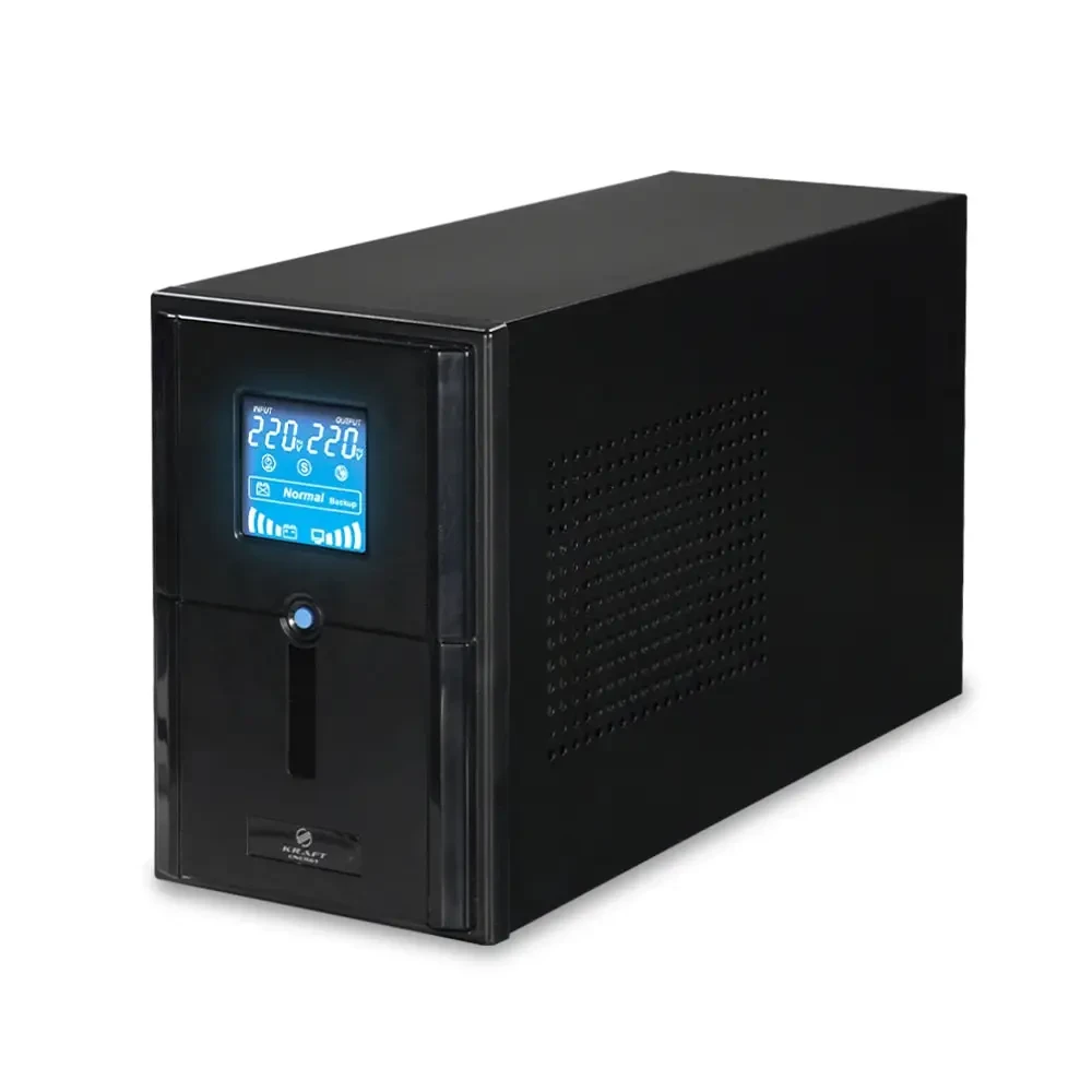 Джерело безперебійного живлення Kraft KRF-PSW1000VA/800W(LCD)24V UPS з під'єднанням зовнішнього акумулятора