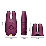 Смарт-вібратор для грудей Zalo - Nave Velvet Purple, пульт ДК, робота через додаток - SO7489, фото 3