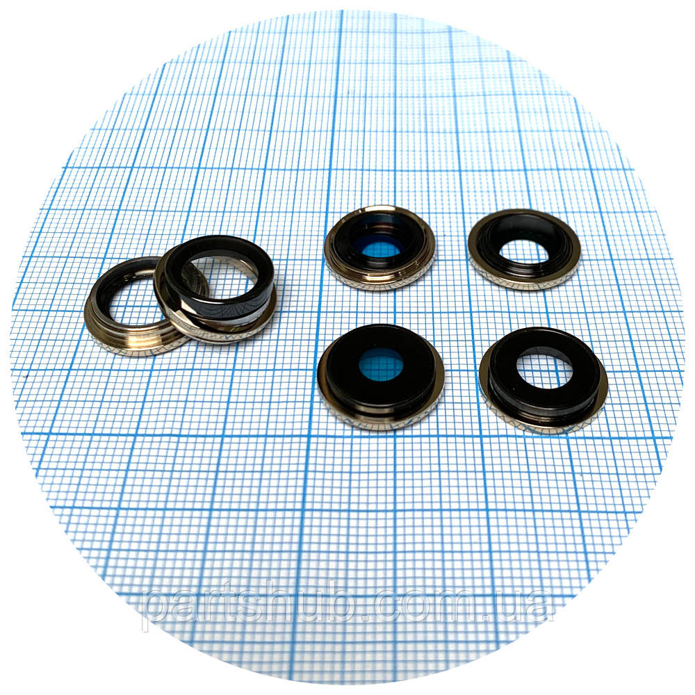 Скло камери Apple iPhone 13 Pro, iPhone 13 Pro Max (із золотистим кільцем - 3 шт), фото 1