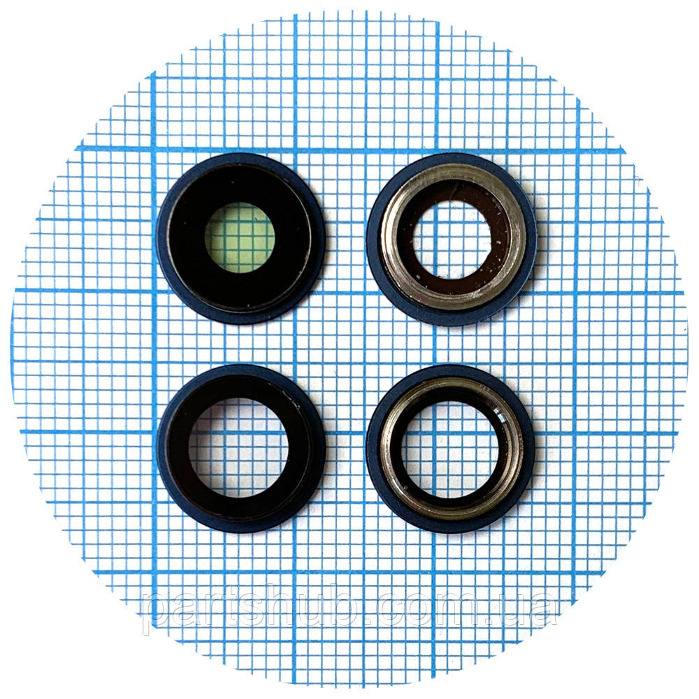 Скло камери Apple iPhone 12, iPhone 12 Mini (з синім кільцем - 2 шт), фото 1