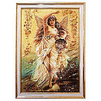 Картина "Богиня Фортуна" из янтаря 20х30