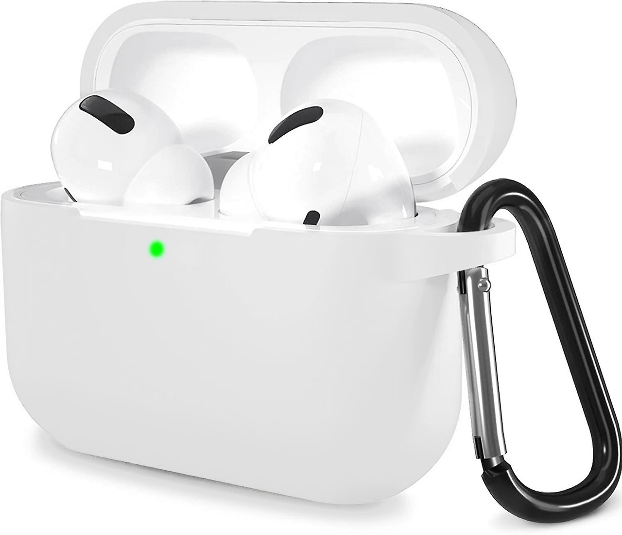 Чохол з Soft-Touch і мікрофіброю для Airpods Pro (+ карабін) White
