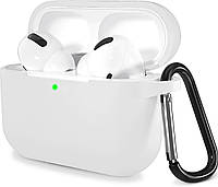 Чохол з Soft-Touch і мікрофіброю для Airpods Pro (+ карабін) White