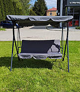 Садова гойдалка Just Garden Relax трьохмісна (сіра), фото 6