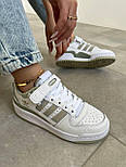 Жіночі кросівки кеди Adidas Forum Low 84 весна-осінь повсякденні (White Olive). Живе фото, фото 8