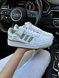 Жіночі кросівки кеди Adidas Forum Low 84 весна-осінь повсякденні (White Olive). Живе фото, фото 2