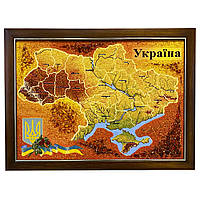 Картина "Карта Украины" из янтаря 20х30
