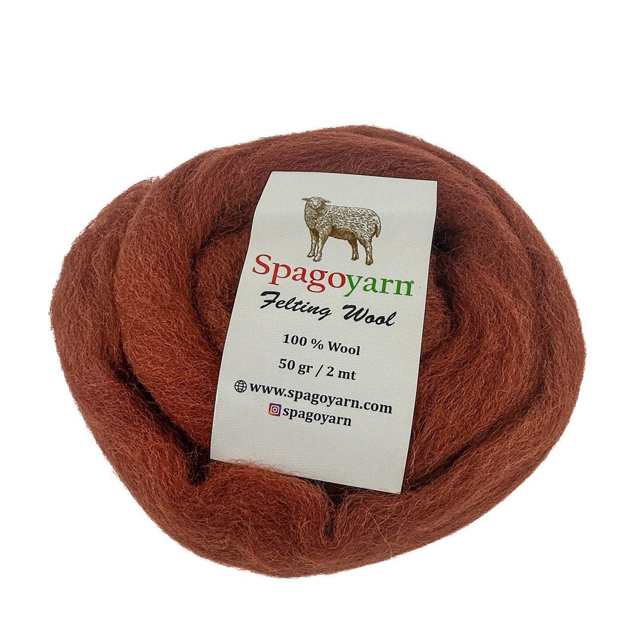 Spagoyarn FELT WOOL (Фелт Вул) № 87003 коричневий (Пряжа 100% вовна, нитки для фелтинга), фото 1