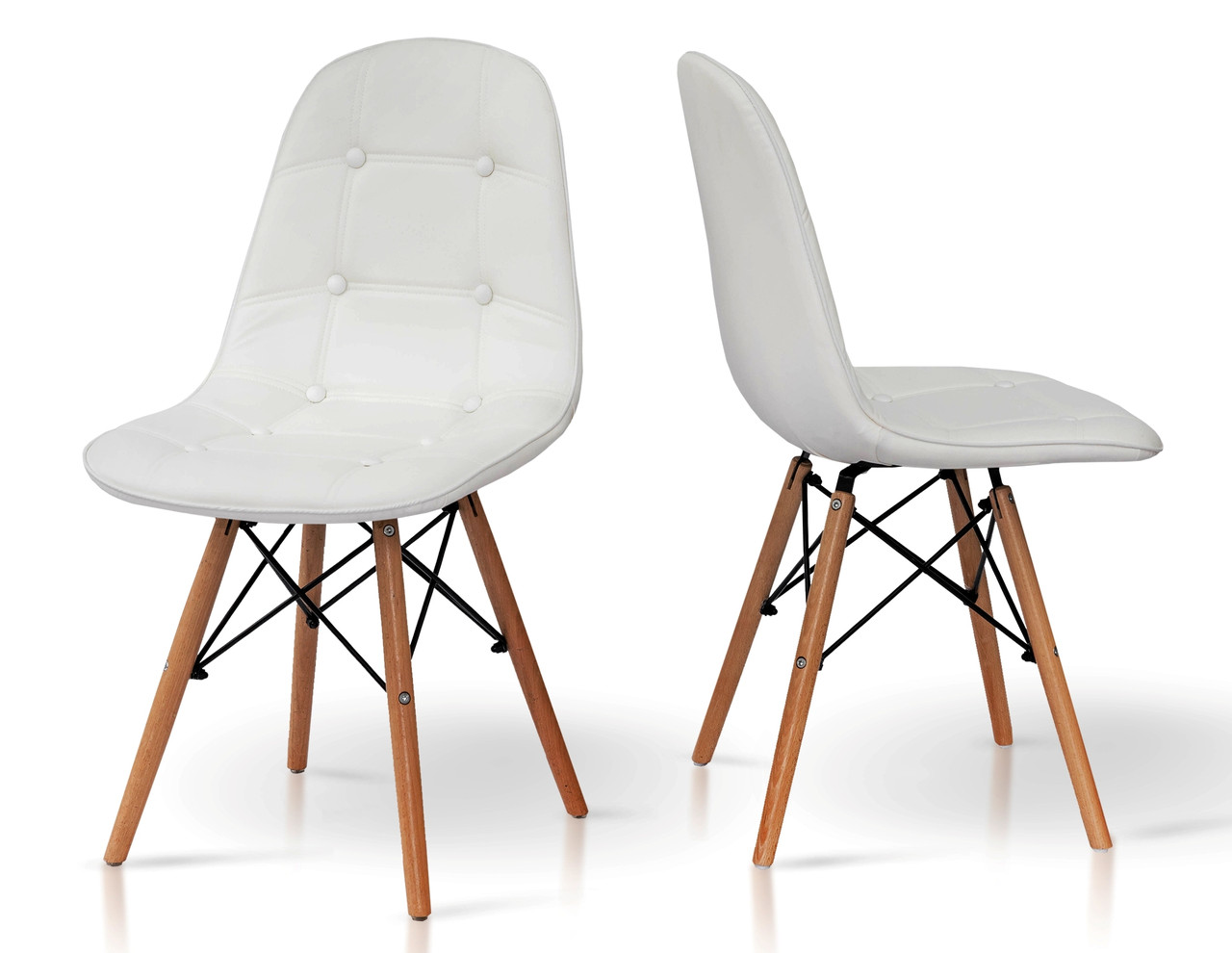 Стілець обідній з оббивкою з екошкіри ДЖАСТІН Мікс меблі, колір білий