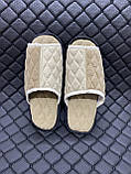 Чоловічі домашні тапочки відкриті Кремові Розмір 41, фото 3