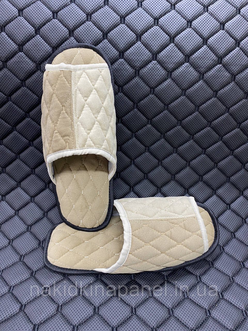 Чоловічі домашні тапочки відкриті Кремові Розмір 41, фото 1