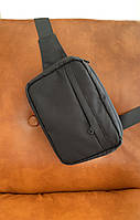 Мужская текстильная сумка поясная, на пояс, сумка слинг материал Оксфорд 600 Германия, чёрного цвета