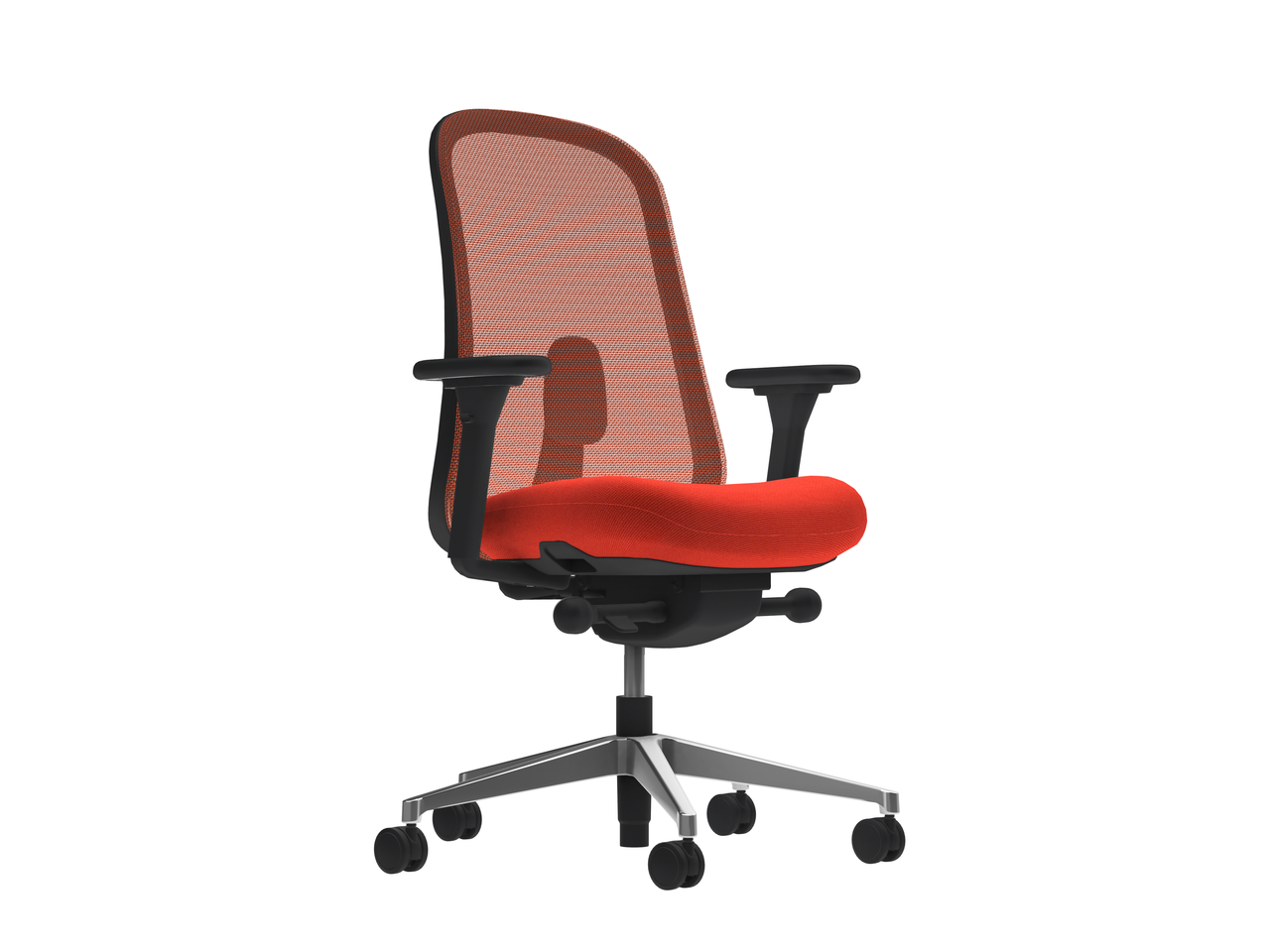 Ергономічне офісне крісло з профільованим сидінням Lino Mineral Frame and Base Phoenix Blizzard Червоний