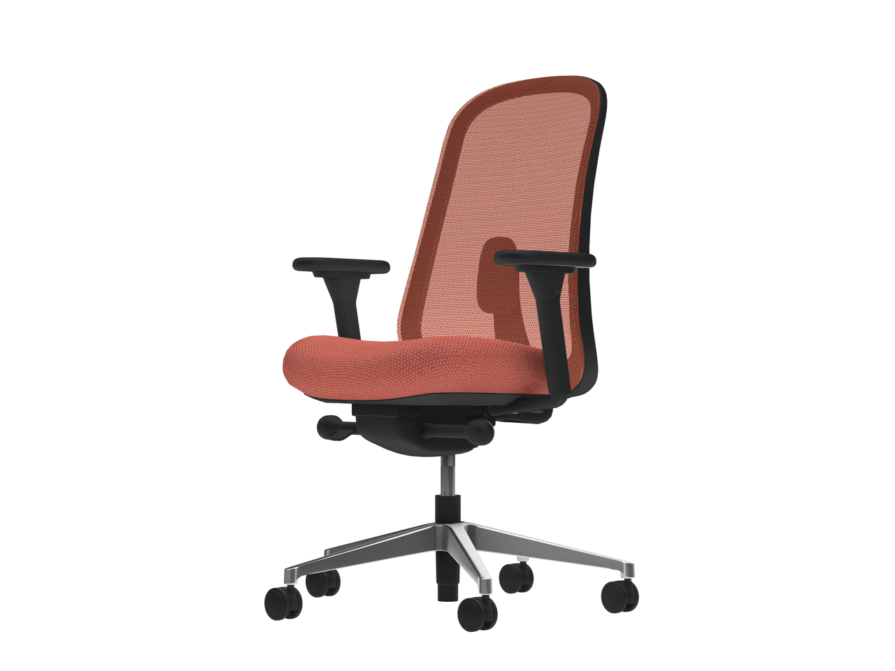 Ергономічне офісне крісло з профільованим сидінням Lino Mineral Frame and Base Phoenix Blizzard Кораловий