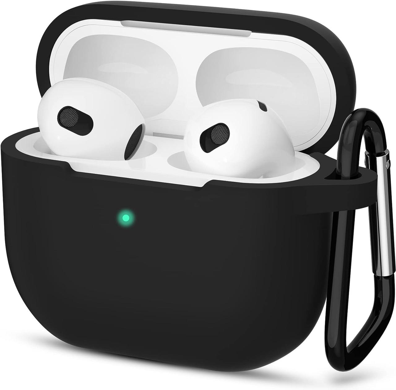 Чохол з Soft-Touch і мікрофіброю для AirPods 3 (2021) + карабін - Black 23