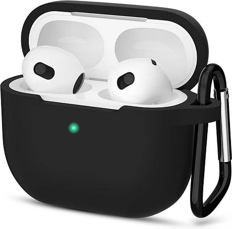 Чохол з Soft-Touch і мікрофіброю для AirPods 3 (2021) + карабін - Black 23, фото 1