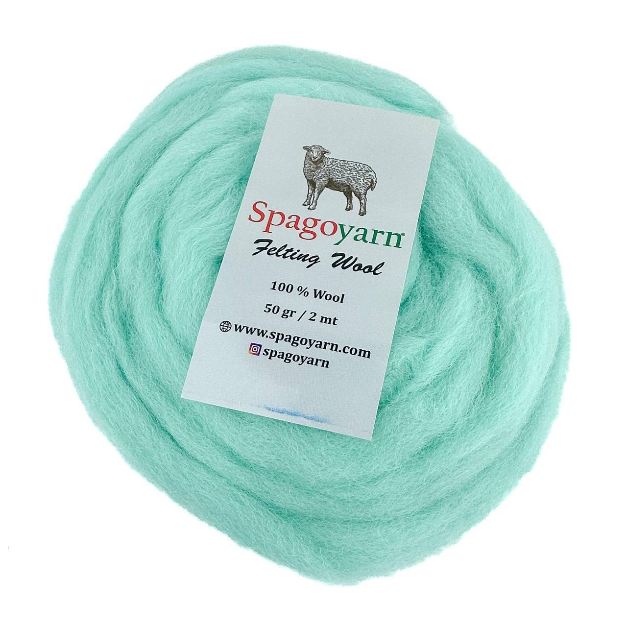 Spagoyarn FELT WOOL (Фелт Вул) № 87008 м'ята (Пряжа 100% вовна, нитки для фелтинга), фото 1