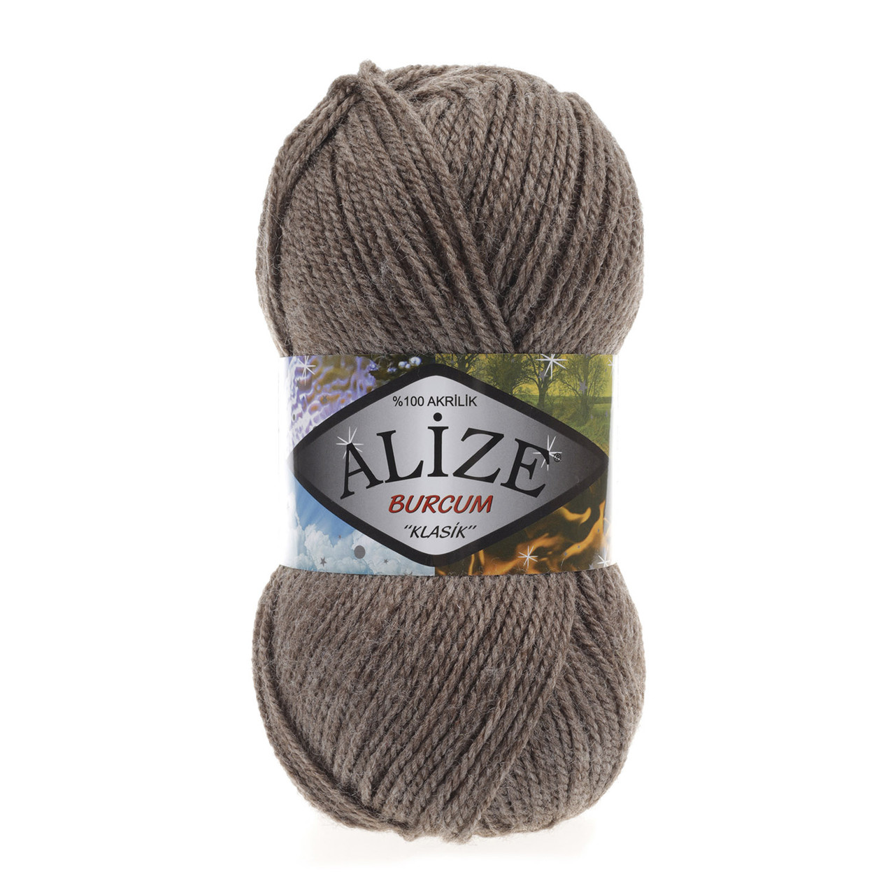 Alize Burcum Klasik 239 коричневий меланж (пряжа алізе буркум класік)