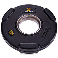 Блин обрезиненный диск обрезиненный Zelart 2673-1,25 вес 1,25 кг диаметр 51мм Black