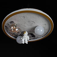 Светильник светодиодный кркглый Луна космонавт 160+8Вт 3000-6500К золото 54х21 см