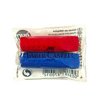 Гумка - ковпачок Faber-Castell Grip 2001 eraser cap, Синій / червоний + сірий, набір 2 шт