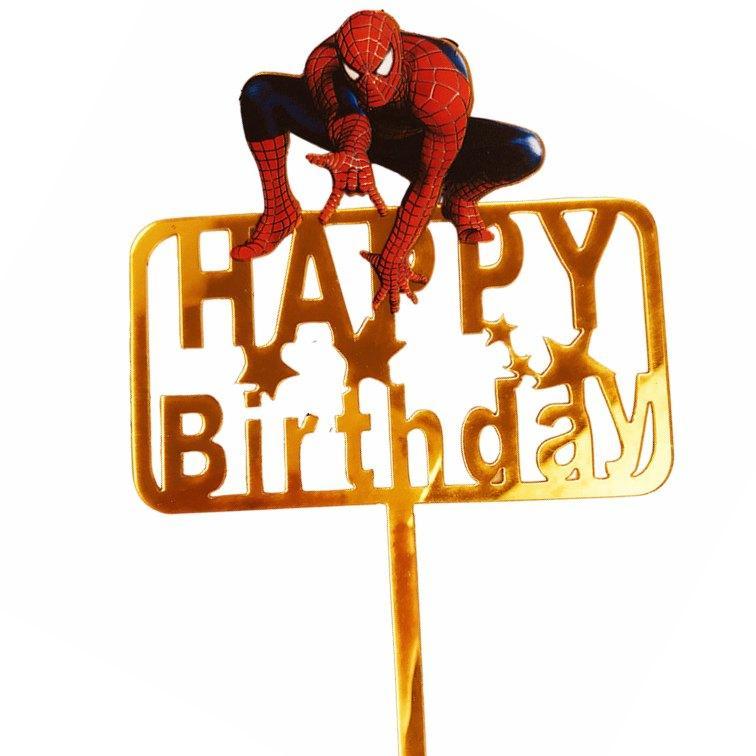 Топер у торт Happy Birthday Людина Павук 2148
