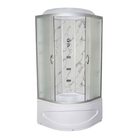 Гідробокс TKF100 Білий мармур WG 100x100x215 глибокий піддон, фото 1