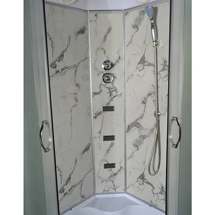 Гідробокс TKF100 Білий мармур WG 100x100x215 глибокий піддон, фото 2