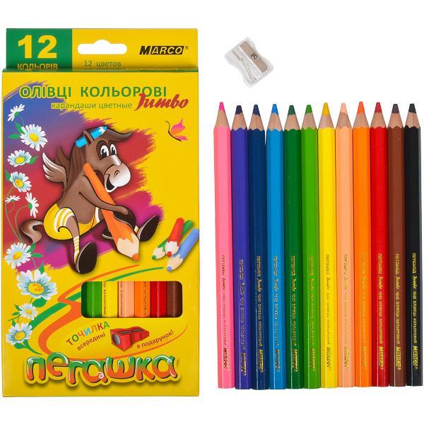 Олівці 1040/12 кольорів MARCO "Пегашка"
