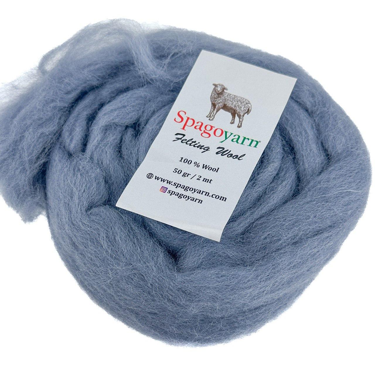 Spagoyarn FELT WOOL (Фелт Вул) № 87017 сірий (Пряжа 100% вовна, нитки для фелтинга), фото 1
