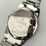 Чоловічий наручний годинник Rolex (ролекс) срібло з чорним циферблатом, скло з антибліком - код 2199t, фото 5