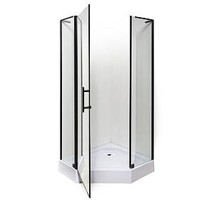 Душова кабіна VIVIA Ethna Black P91 B 90x90x195 дрібний піддон, фото 2