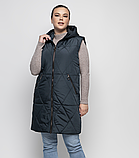 Жіночий стильний подовжений жилет Li-8 малахіт, розміри 50,52,54, фото 3