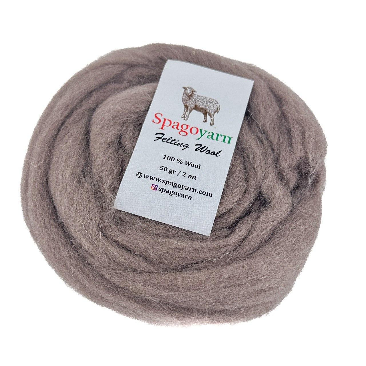 Spagoyarn FELT WOOL (Фелт Вул) № 87019 кава з молоком (Пряжа 100% вовна, нитки для фелтинга), фото 1