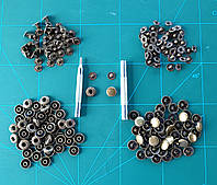 Набір для встановлення кнопок 10 мм №655 із 2 предметів + 50 кнопок колір бронза