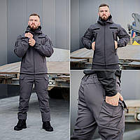 Тактичний костюм піксель софтшел темно-сірий "Grifon Soft Shell Sturm"