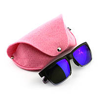Футляр для окулярів на кнопці Digital Wool (Color) рожевий
