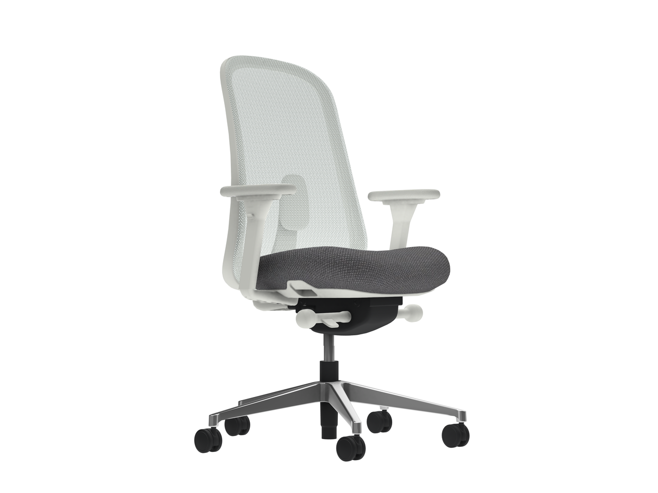 Ергономічне офісне крісло з профільованим сидінням Lino Mineral Frame and Base Phoenix Blizzard Сірий