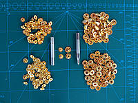 Набір для встановлення кнопок 10 мм №655 із 2 предметів + 50 кнопок колір золото