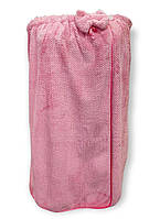 Парео (полотенце) женское банное микрофибра "Бантик" розовое, Sauna Pro