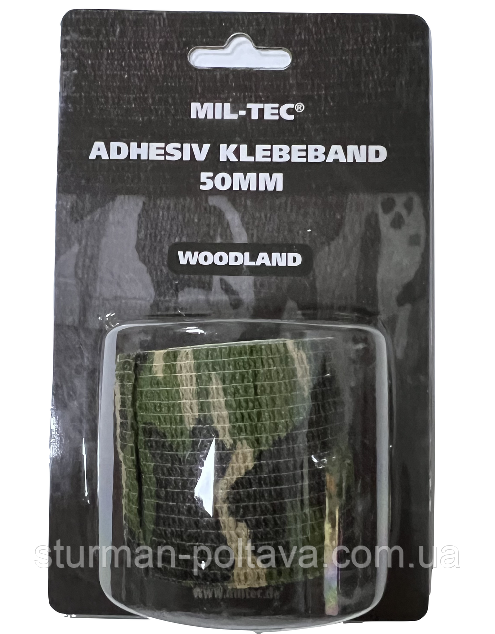 Стрічка камуфляжна маскувальна багаторазова ADHESIV KLEBEBAND 50MM (4,5M) W/L MIL-TEC Німеччина, фото 1