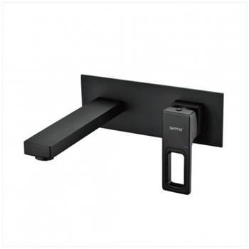 Змішувач для раковини прихованого монтажу Gappo G1017-16 чорний матовий квадратний